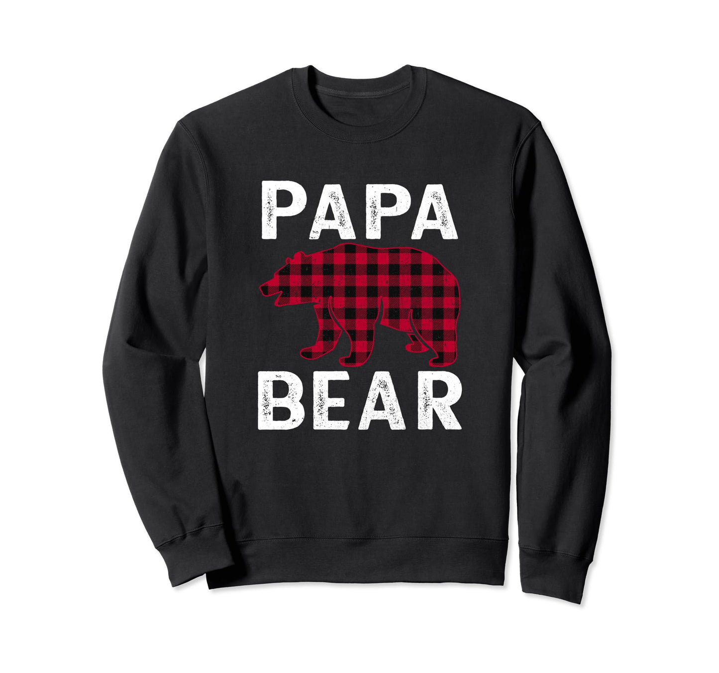 Papa Bear Pajama Red Buffalo Plaid Sweatshirt - Unique Graphic Unisex - T-Shirt, Sweatshirt, Hoodie
