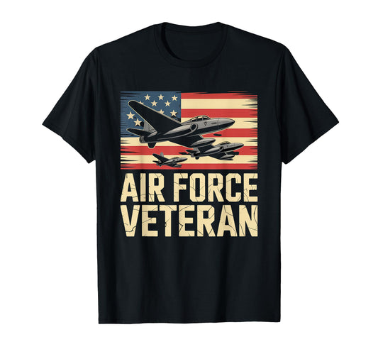 Air Force Veteran Us American Flag Dad T-Shirt - Streetwear Style Unisex - T-Shirt, Sweatshirt, Hoodie