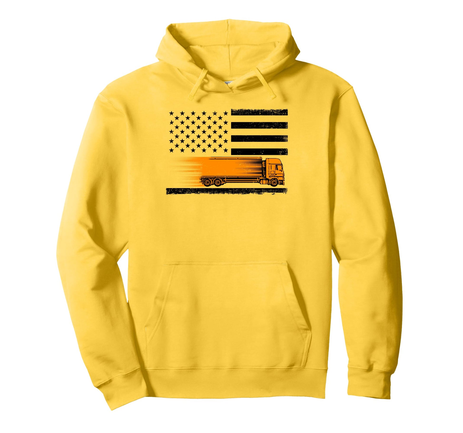 Truck Usa America Flag American Trucker Hoodie - Aesthetic Graphic Unisex - T-Shirt, Sweatshirt, Hoodie