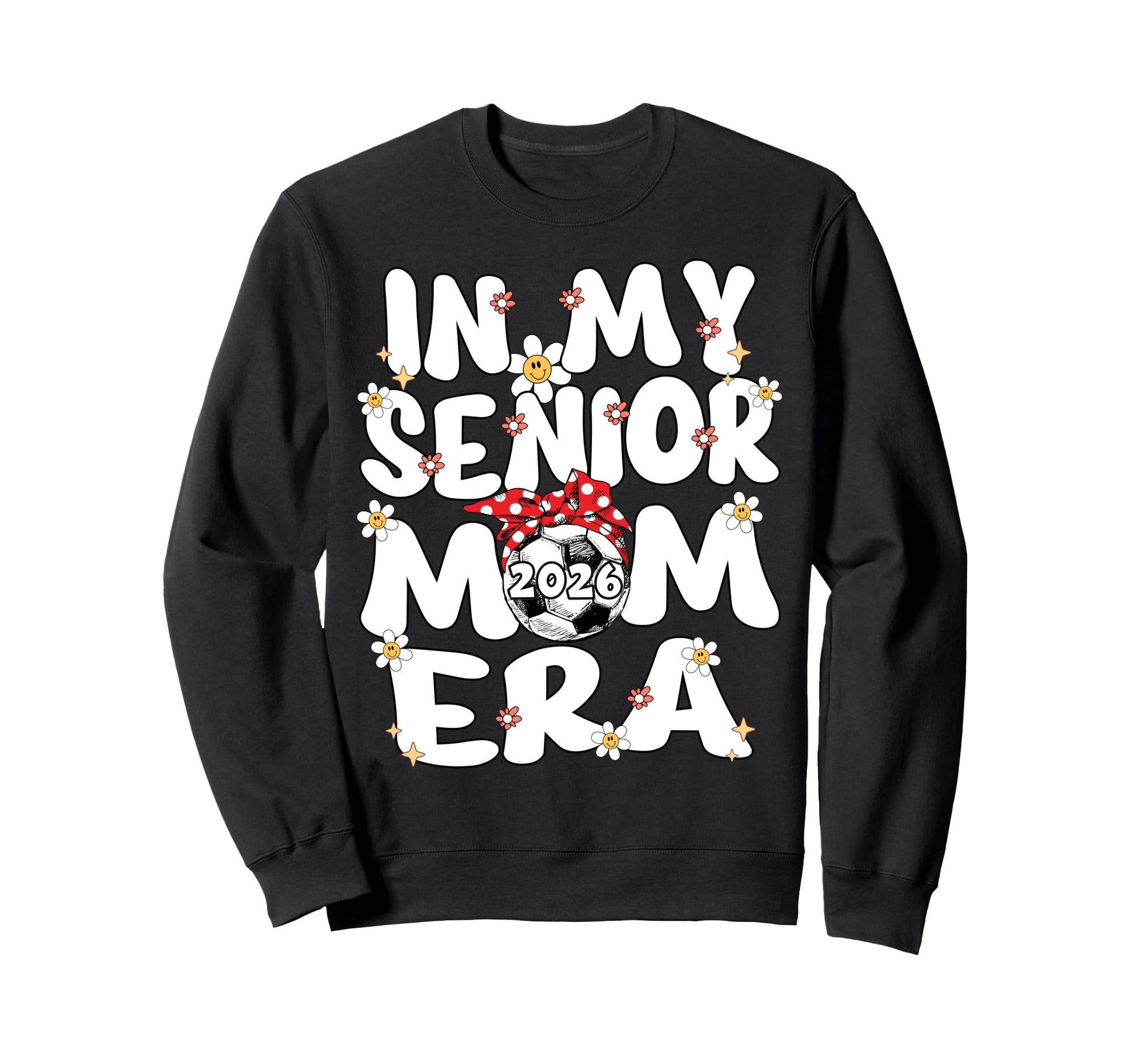 My Senior Mom Era Groovy Soccer Sweatshirt - Unique Graphic Men Women - T-Shirt, Sweatshirt, Hoodie