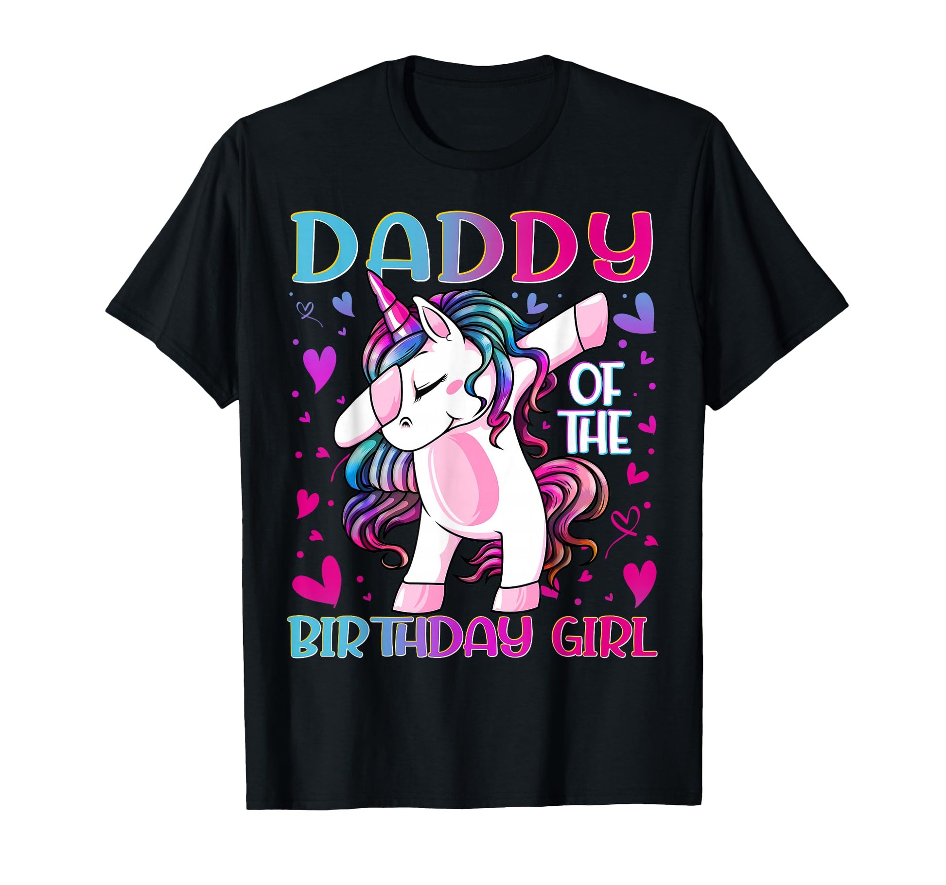 Daddy Birthday Dabbing Unicorn Dad T-Shirt - Minimalist Print for Adults - T-Shirt, Sweatshirt, Hoodie