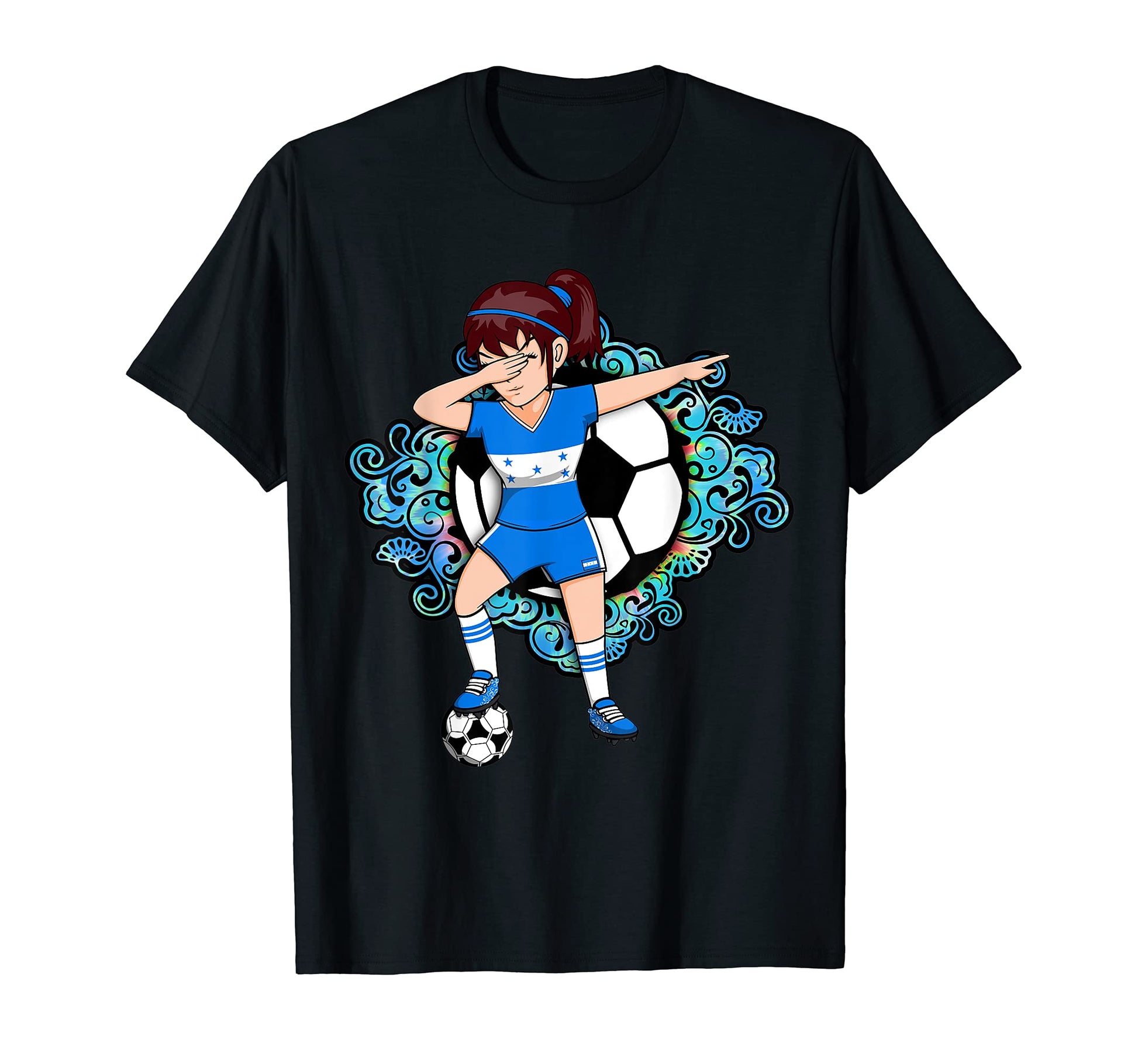 Dabbing Soccer Honduras Jersey T-Shirt - Custom Art Print for Adults - T-Shirt, Sweatshirt, Hoodie