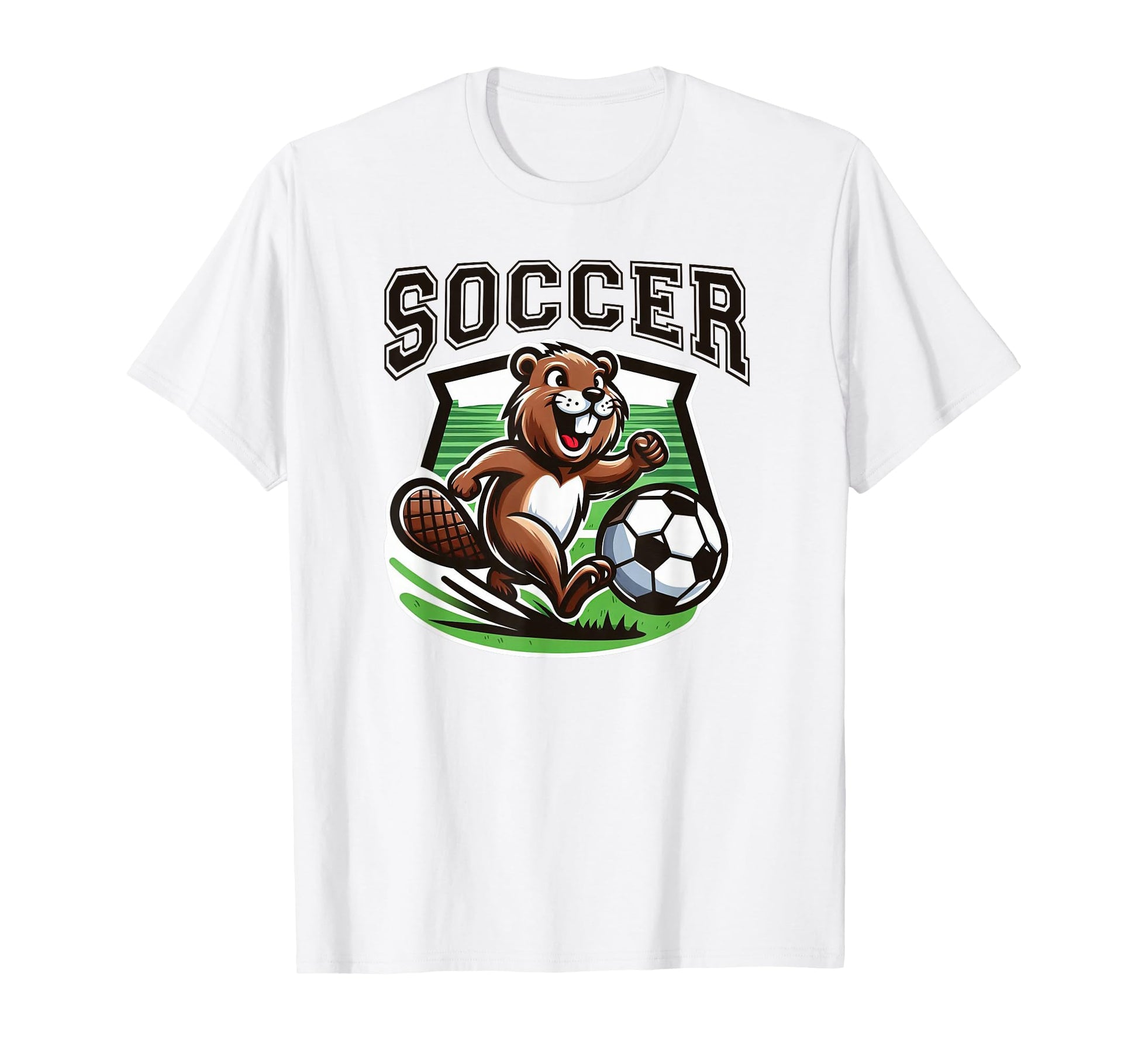 Soccer Beaver Playing Soccer T-Shirt - Streetwear Style for Adults - T-Shirt, Sweatshirt, Hoodie