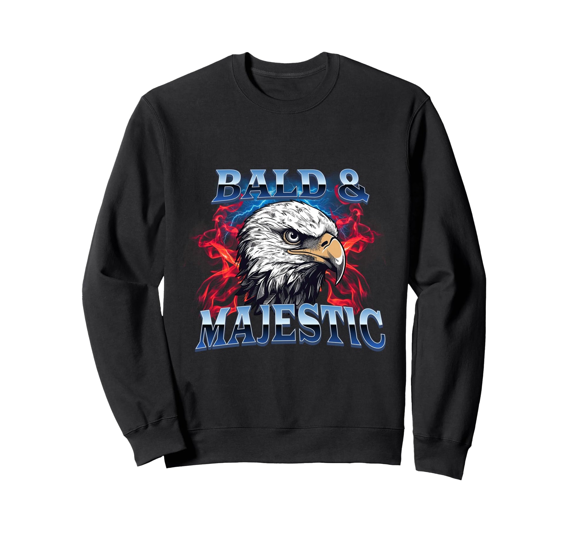 Funny Bald And Majestic Dad Joke Hair Sweatshirt - Graphic Print Unisex - T-Shirt, Sweatshirt, Hoodie