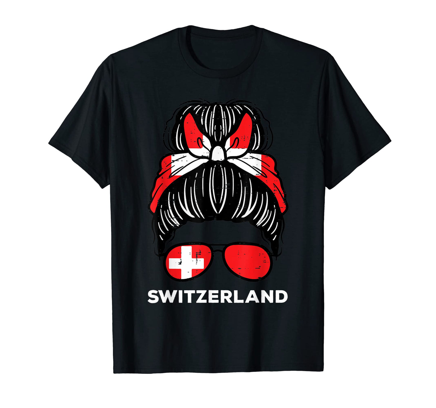 Switzerland Flag Hairbun Football T-Shirt - Streetwear Style for Adults - T-Shirt, Sweatshirt, Hoodie