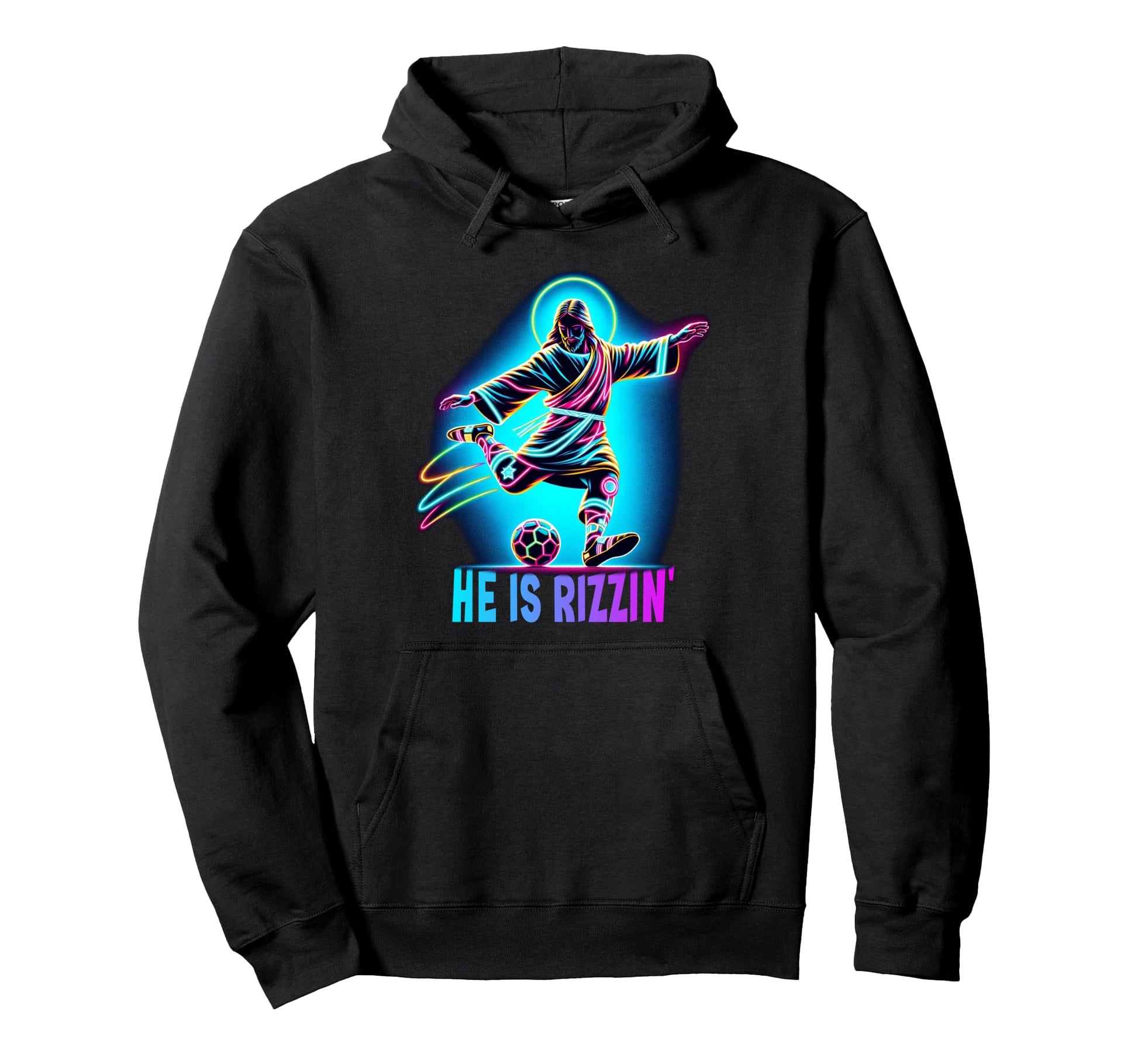 He Is Rizzin Meme Jesus Religious Lover Hoodie - Graphic Print for Adults - T-Shirt, Sweatshirt, Hoodie