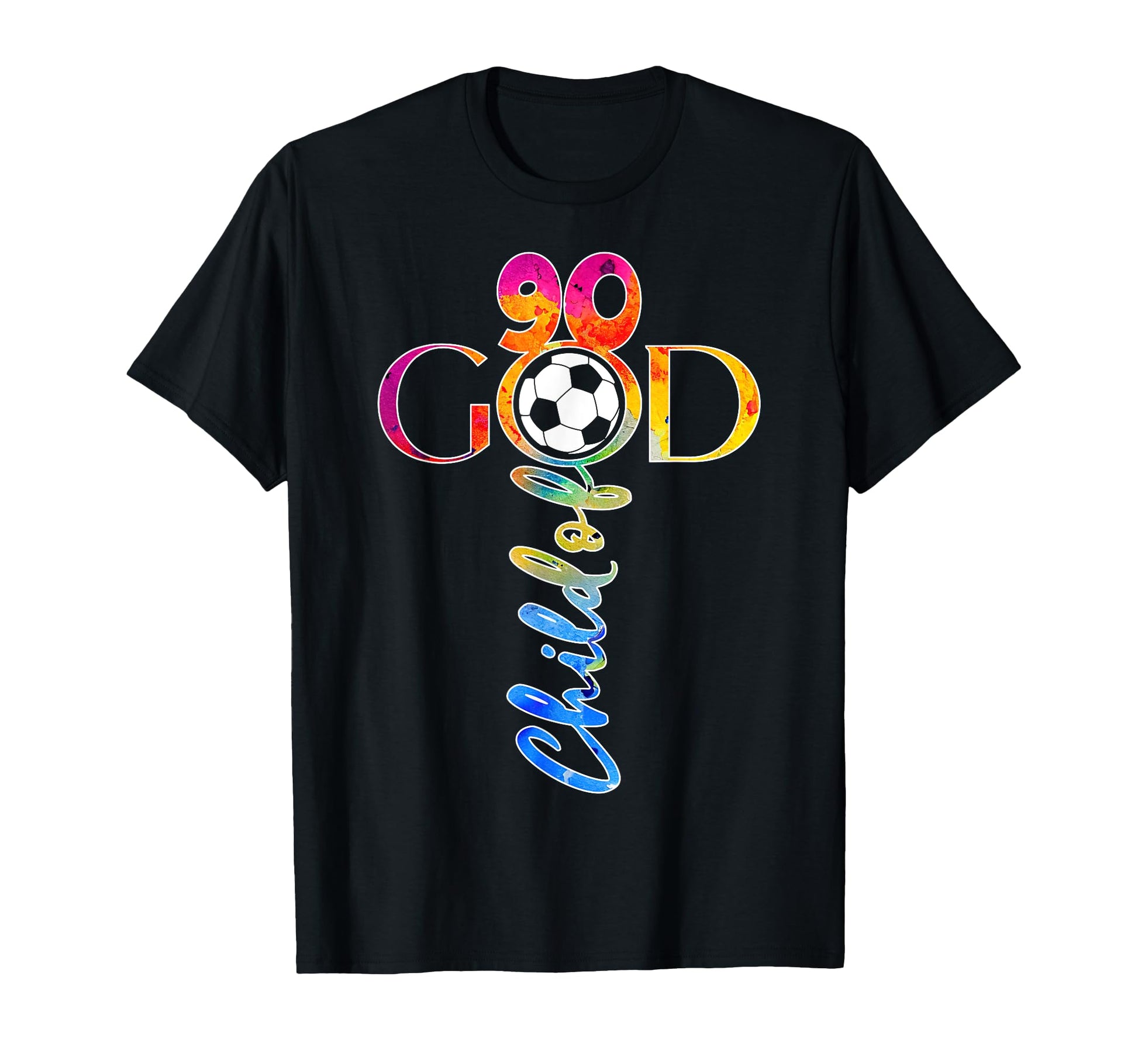 Jesus 90 Years Child God Soccer 90Th T-Shirt - Minimalist Print for Adults - T-Shirt, Sweatshirt, Hoodie