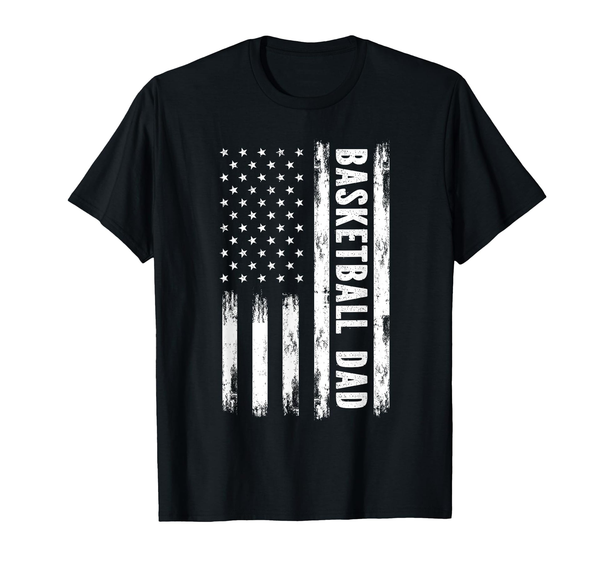 Basketball Dad American Flag Grunge T-Shirt - Streetwear Style for Adults - T-Shirt, Sweatshirt, Hoodie