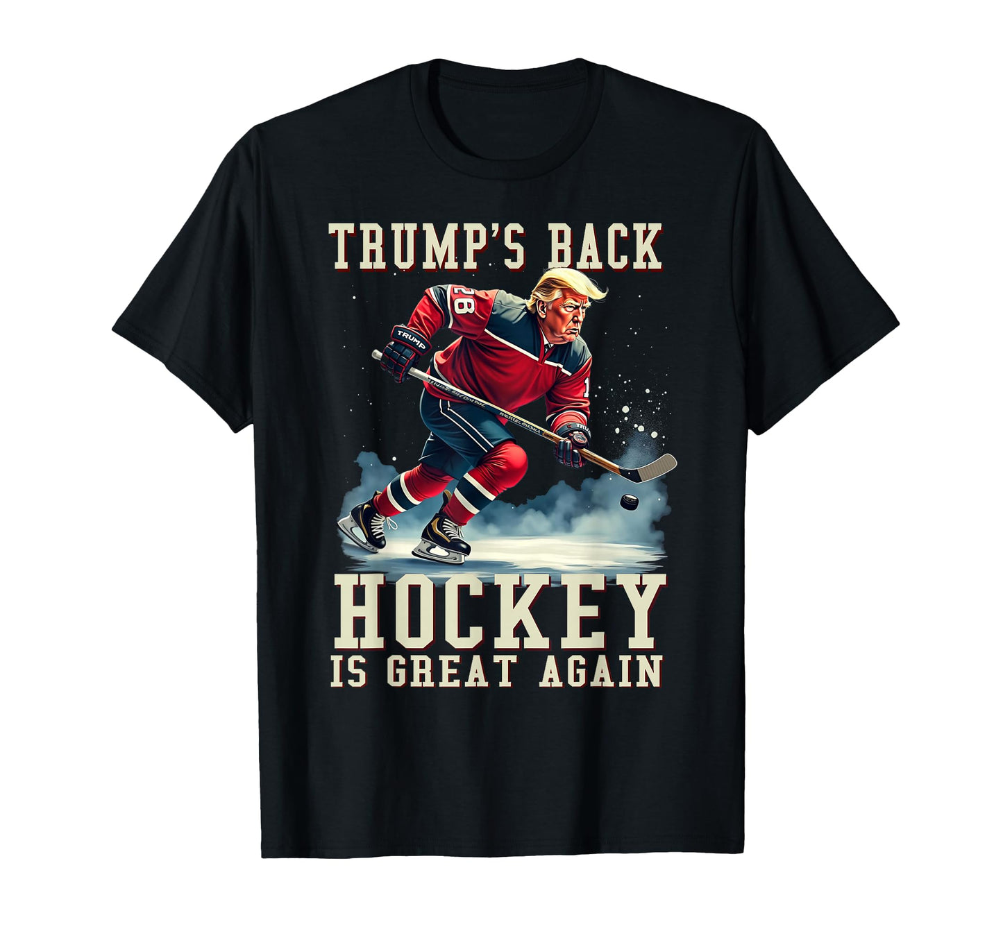 Funny Hockey Trump Player Ice Hockey T-Shirt - Minimalist Print Unisex - T-Shirt, Sweatshirt, Hoodie