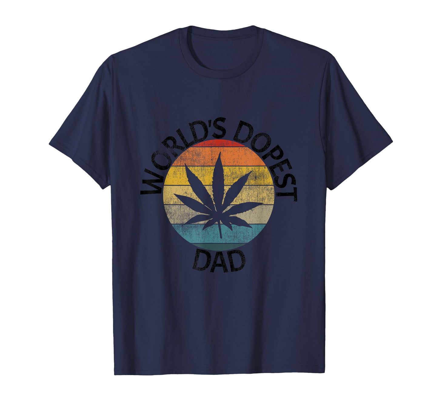 Worlds Dopest Dad Sunset Weed Leaf T-Shirt - Fun Novelty Design Unisex - T-Shirt, Sweatshirt, Hoodie