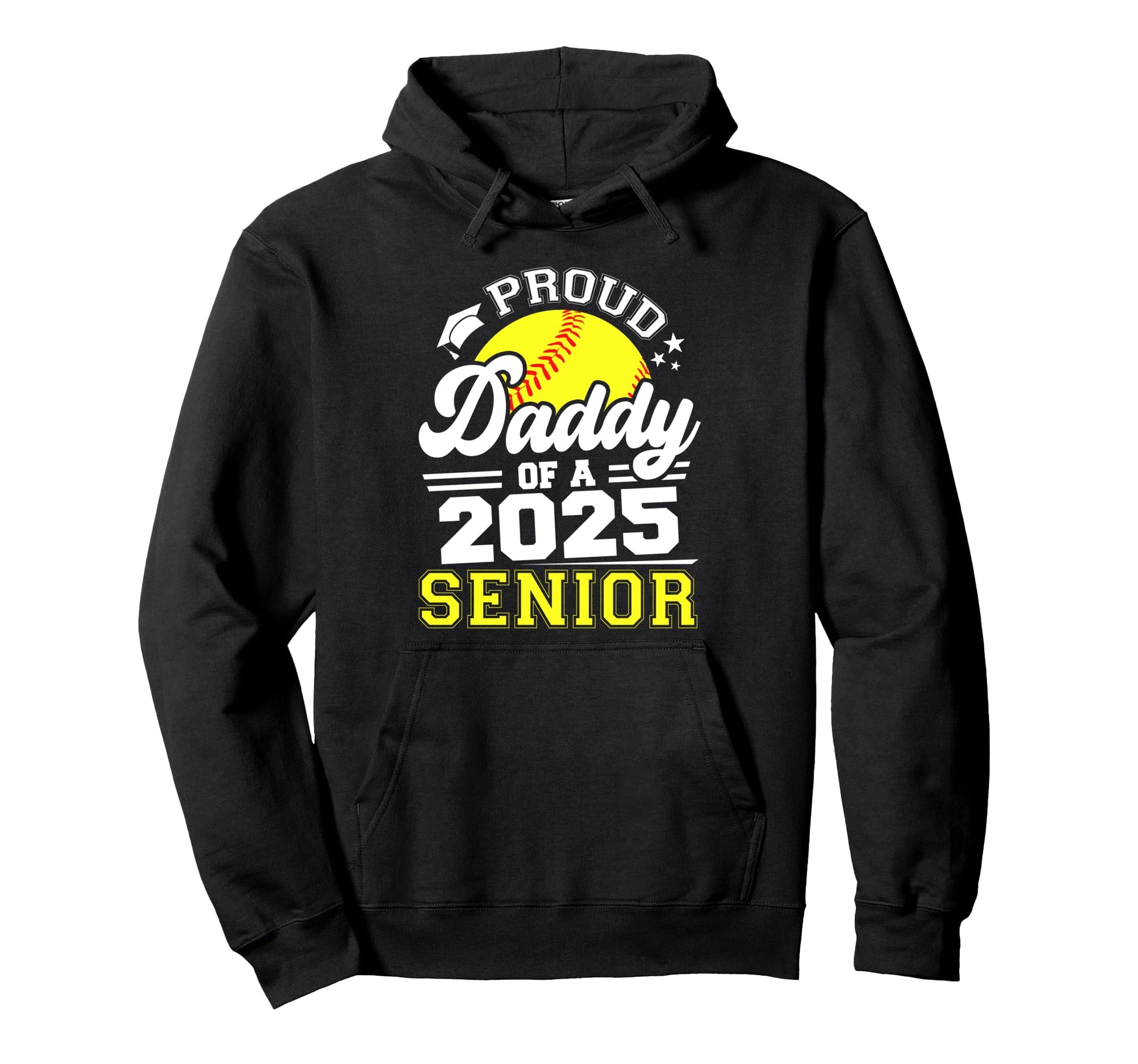 Proud Daddy 2025 Senior Softball Hoodie - Aesthetic Graphic for Adults - T-Shirt, Sweatshirt, Hoodie