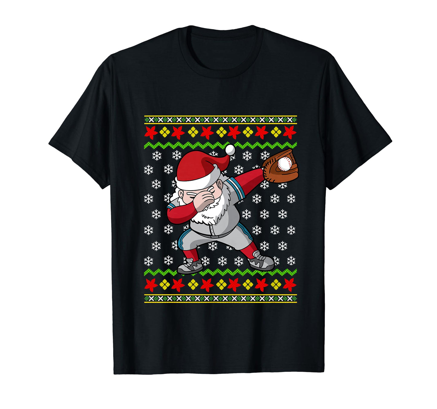Santa Claus Baseball Player Dabbing Pose T-Shirt - Aesthetic Graphic Unisex - T-Shirt, Sweatshirt, Hoodie