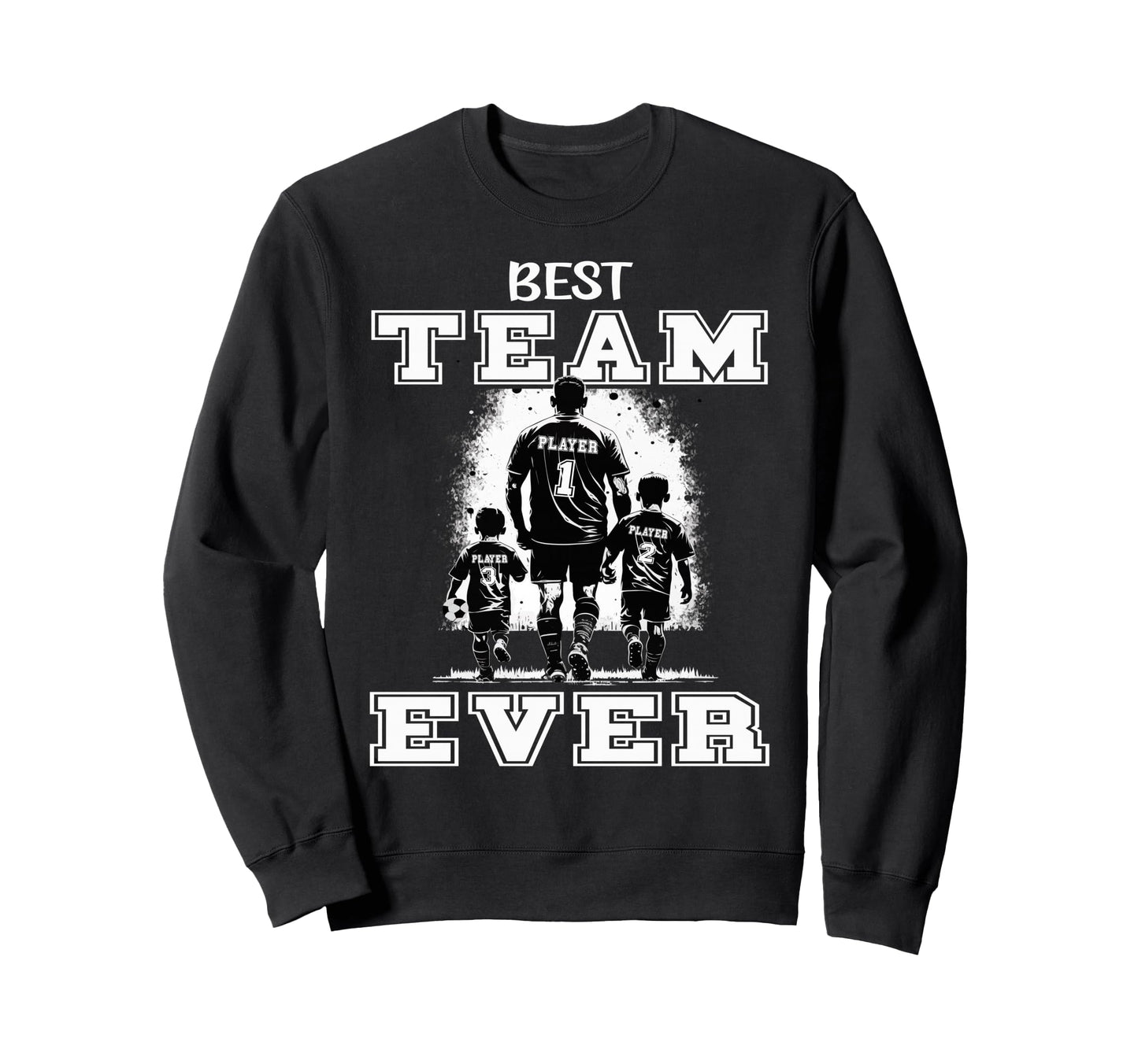 Football Papa Best Team Ever 2 Sons Sweatshirt - Trendy Graphic Unisex - T-Shirt, Sweatshirt, Hoodie