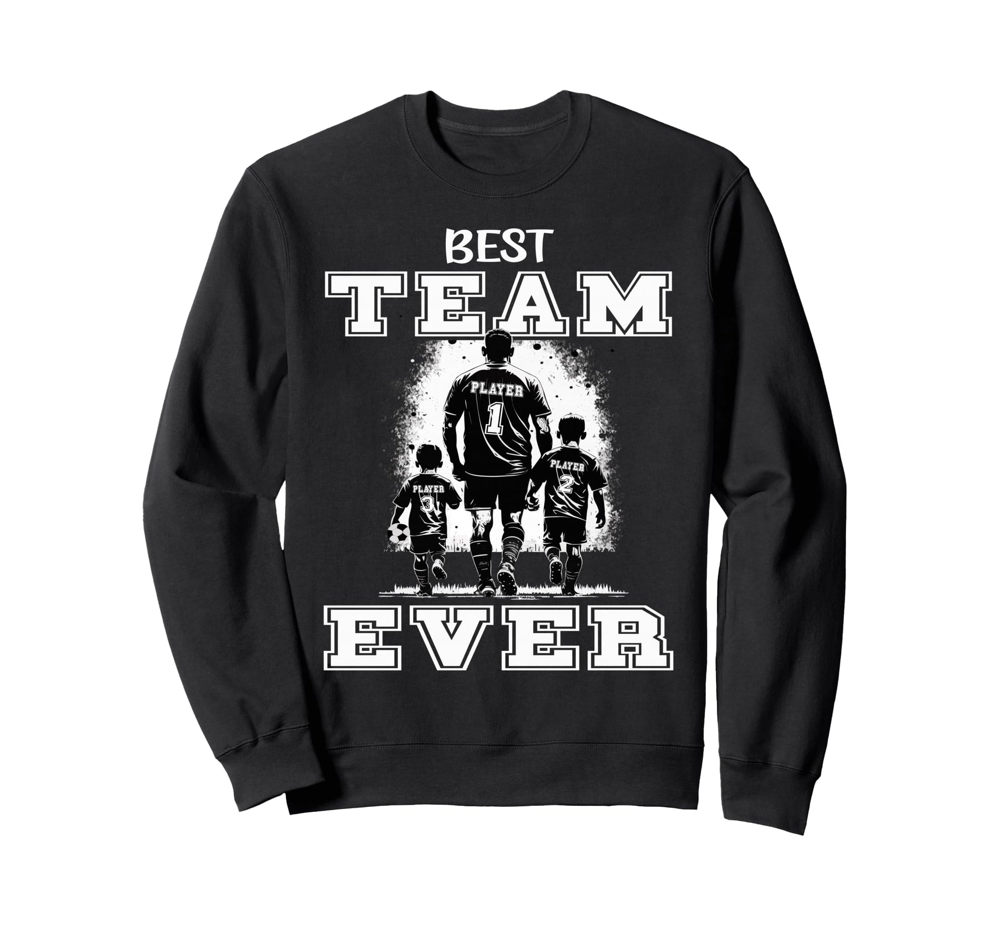Football Papa Best Team Ever 2 Sons Sweatshirt - Trendy Graphic Unisex - T-Shirt, Sweatshirt, Hoodie