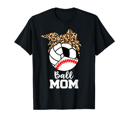 Ball Mom Funny Baseball Volleyball T-Shirt - Minimalist Print Men Women - T-Shirt, Sweatshirt, Hoodie