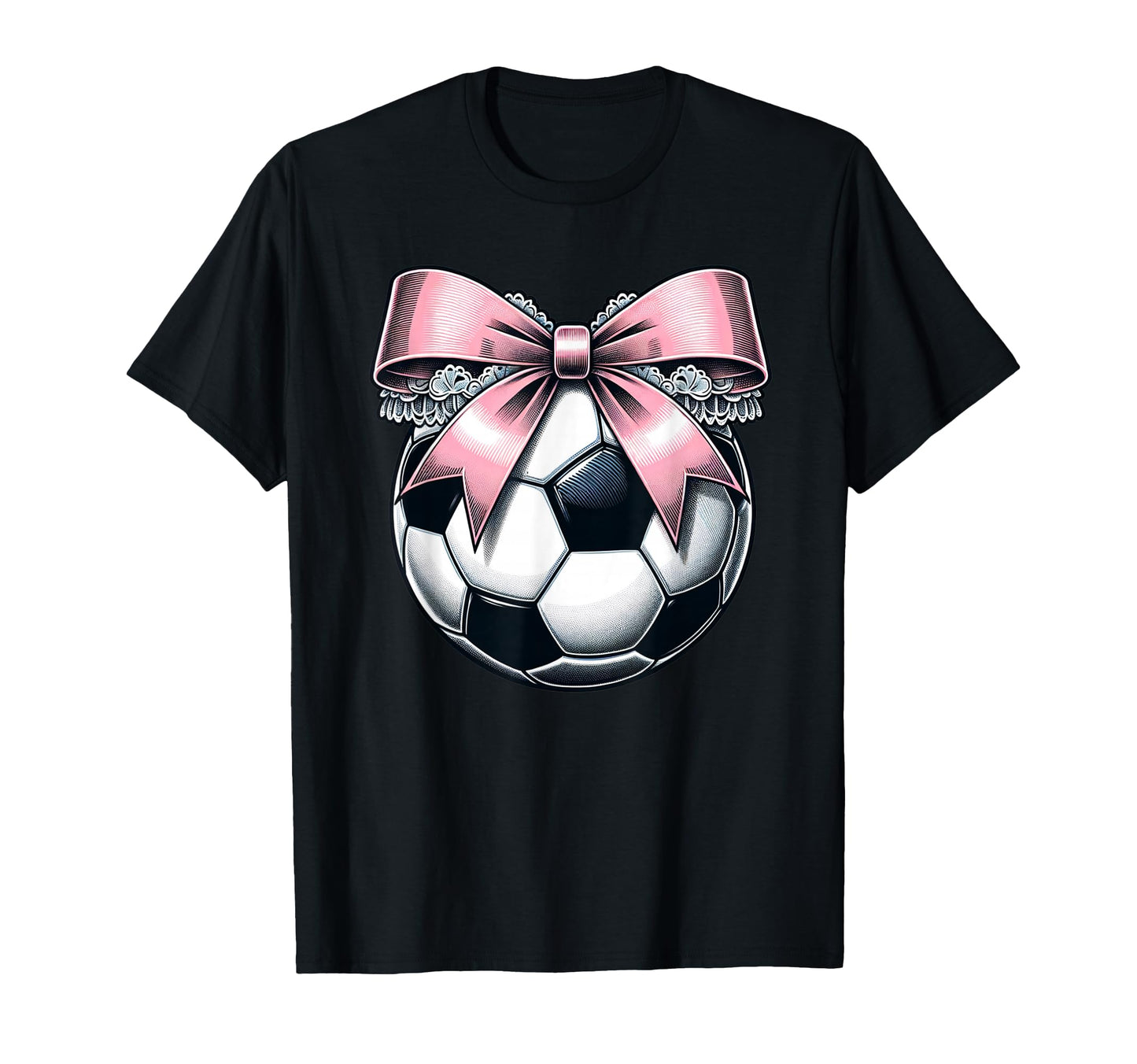 Soccer Coquette Bow Soccer T-Shirt - Novelty Apparel Unisex - T-Shirt, Sweatshirt, Hoodie