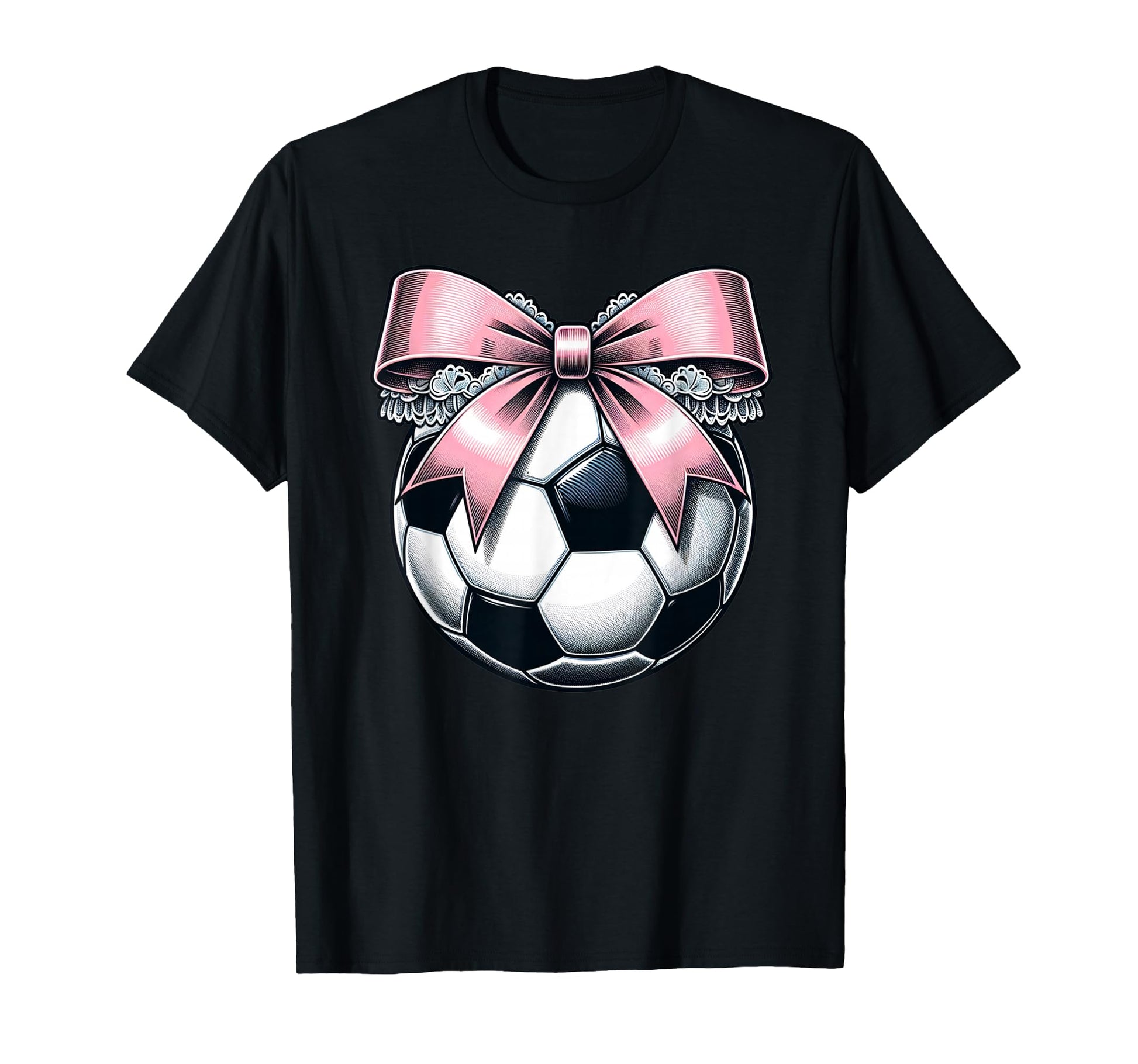 Soccer Coquette Bow Soccer T-Shirt - Novelty Apparel Unisex - T-Shirt, Sweatshirt, Hoodie