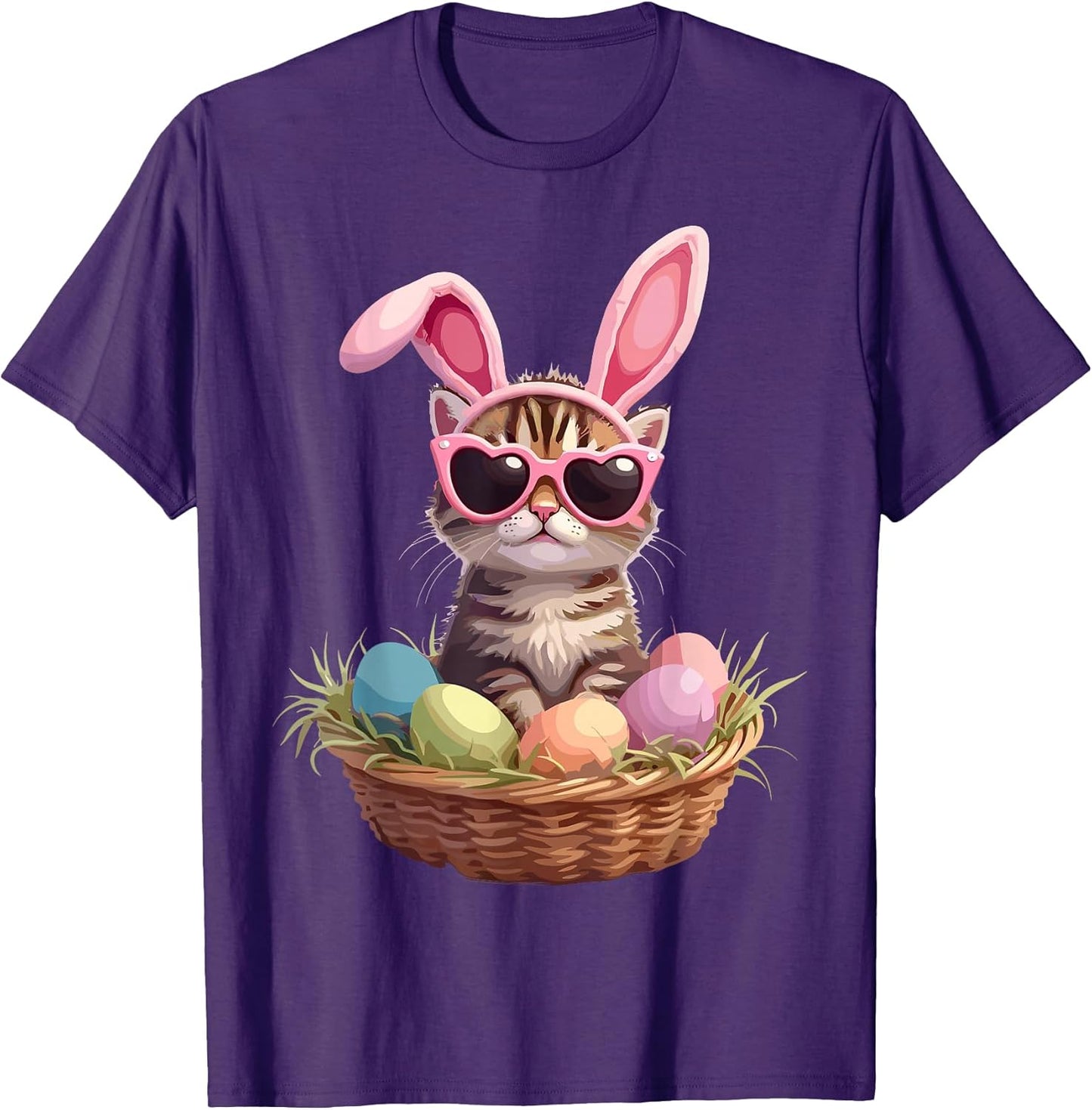 Cool Happy Easter Cat Basket Stuffers Unisex T-shirt, Sweatshirt, Hoodie, Long Sleeve Tee - T-Shirt, Sweatshirt, Hoodie