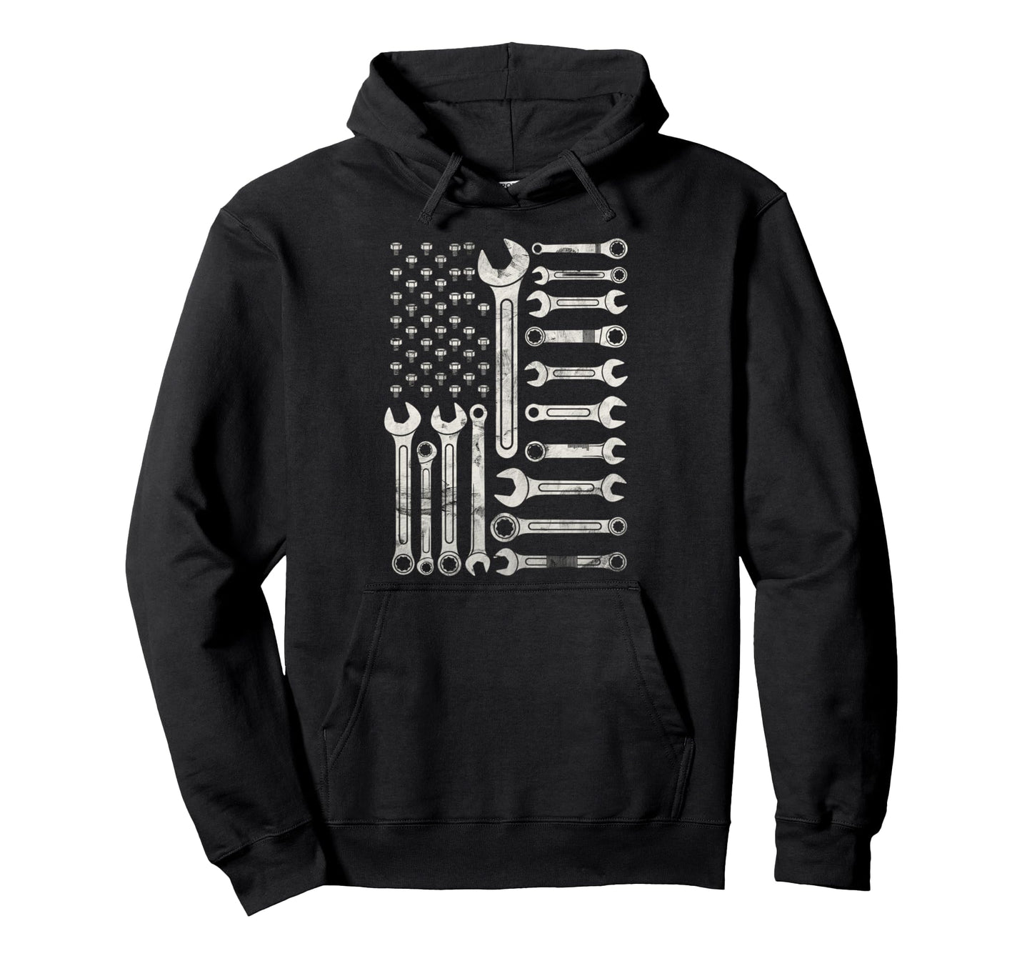 Patriotic Mechanic Flag Usa Car Hoodie - Custom Art Print for Adults - T-Shirt, Sweatshirt, Hoodie