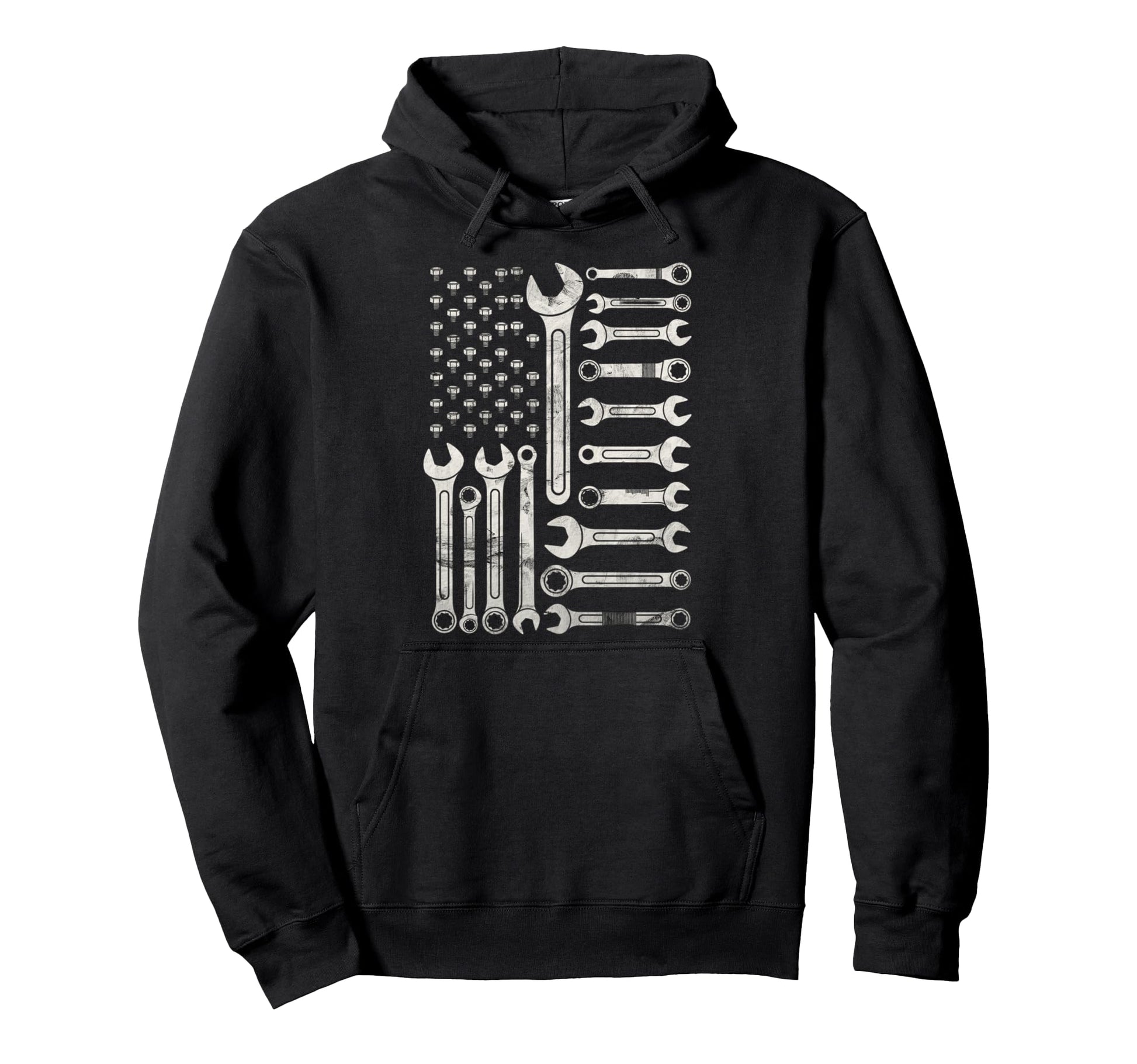 Patriotic Mechanic Flag Usa Car Hoodie - Custom Art Print for Adults - T-Shirt, Sweatshirt, Hoodie