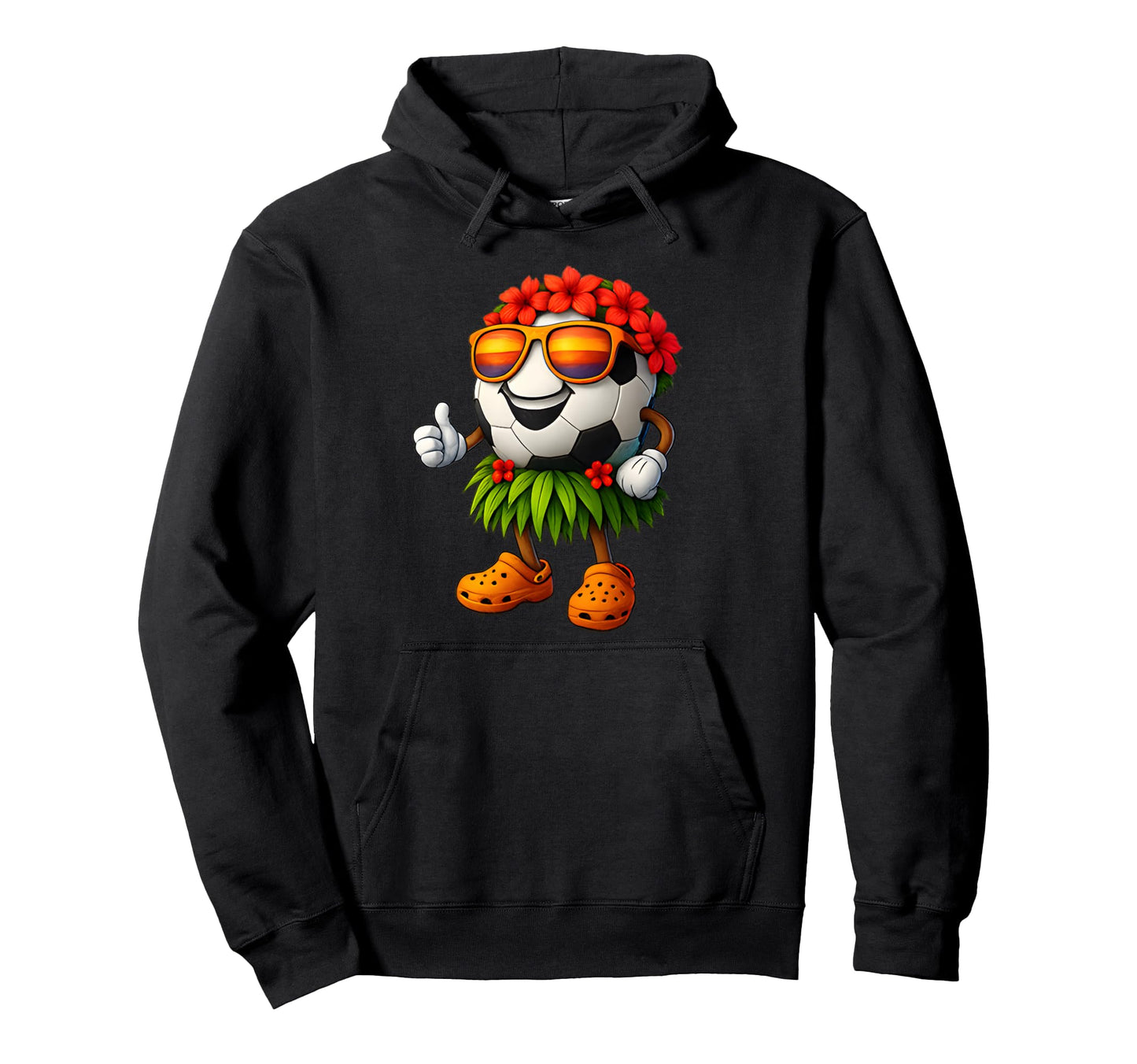 Funny Hawaii Soccer Ball Hawaiian Hoodie - Fun Novelty Design Men Women - T-Shirt, Sweatshirt, Hoodie