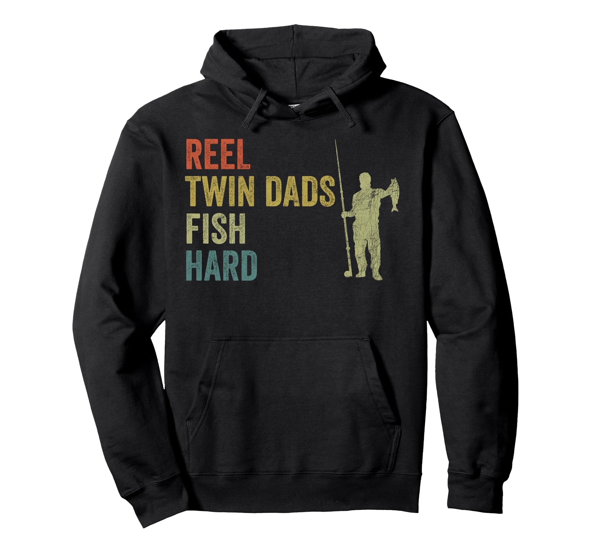 Twin Dad Fishing Reel Twin Dads Fish Hoodie - Minimalist Print Men Women - T-Shirt, Sweatshirt, Hoodie