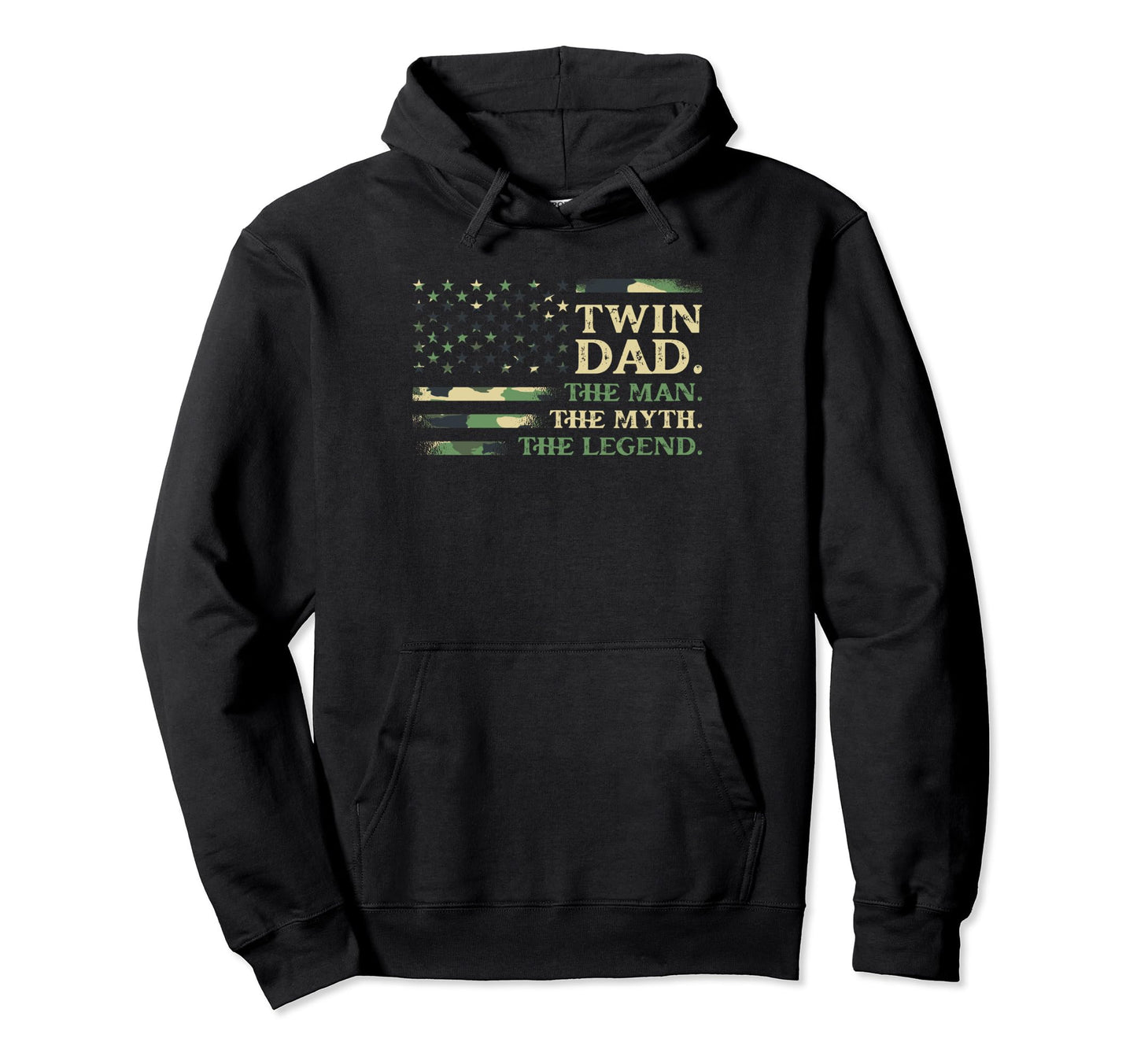 Usa Twin Dad Father Two American Flag Dad Hoodie - Custom Art Print Unisex - T-Shirt, Sweatshirt, Hoodie
