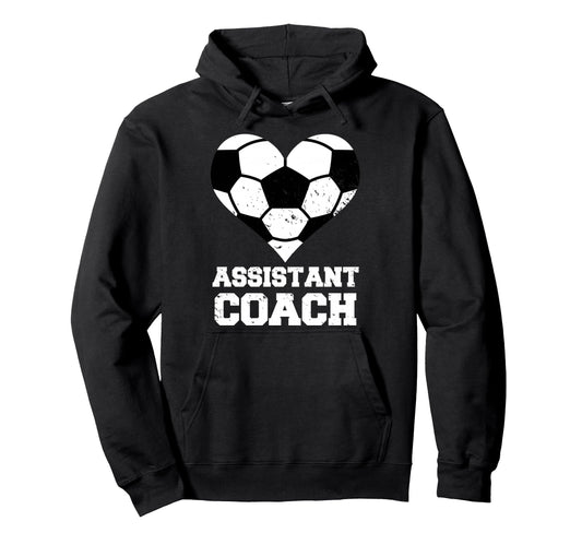 Assistant Soccer Coach Heart Funny Hoodie - Graphic Print Men Women - T-Shirt, Sweatshirt, Hoodie