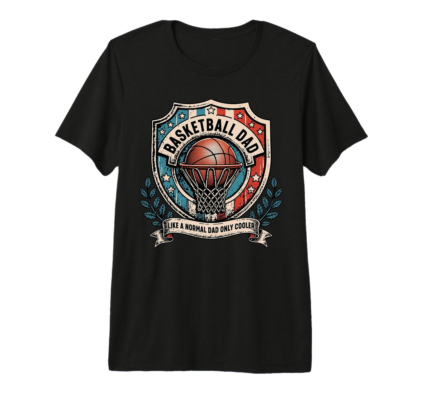 Fathers Day Basketball Dad Tri Blend T-Shirt - Trendy Graphic Men Women - T-Shirt, Sweatshirt, Hoodie