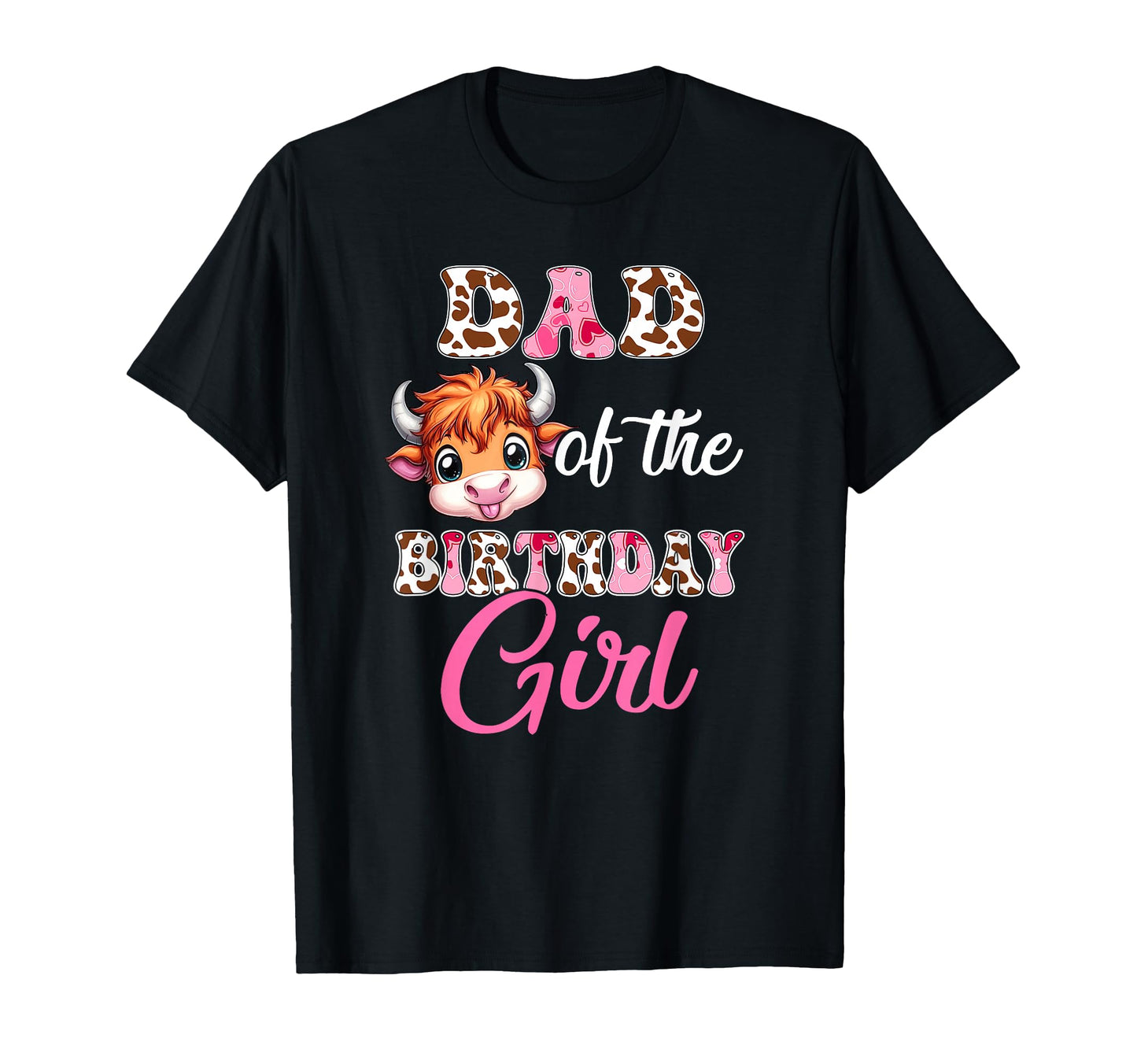 Dad Birthday Highland Cow Farm 1St T-Shirt - Minimalist Print for Adults - T-Shirt, Sweatshirt, Hoodie