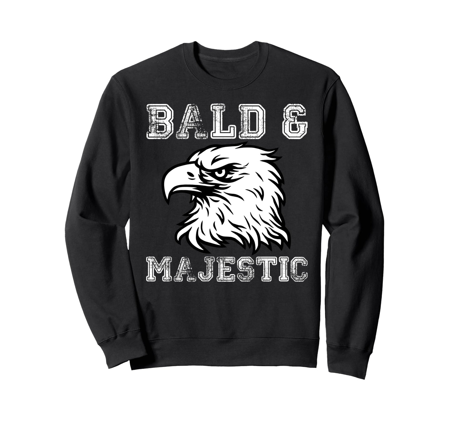 Eagle Bald Majestic Bald Guy Dad Sweatshirt - Minimalist Print Men Women - T-Shirt, Sweatshirt, Hoodie