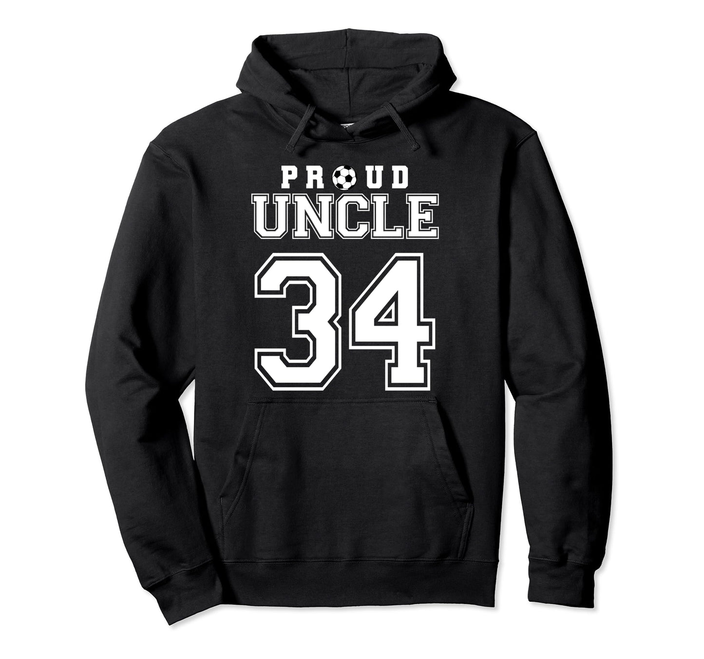 Number 34 Custom Proud Soccer Futbol Hoodie - Novelty Apparel for Adults - T-Shirt, Sweatshirt, Hoodie