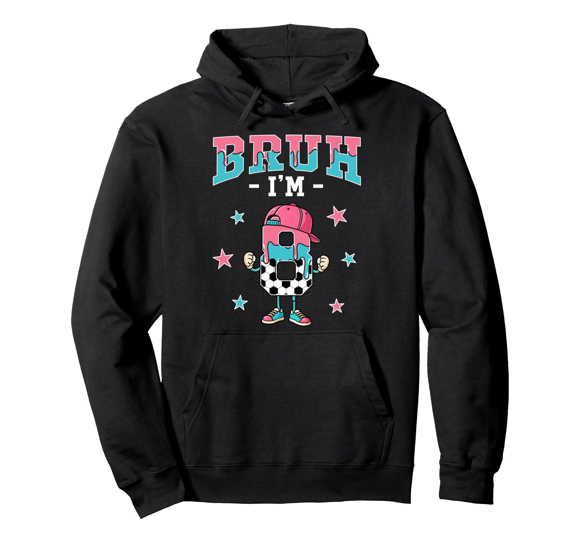 Funny Bruh Im 8 Year Old Soccer Ice Cream Hoodie - Graphic Print Unisex - T-Shirt, Sweatshirt, Hoodie