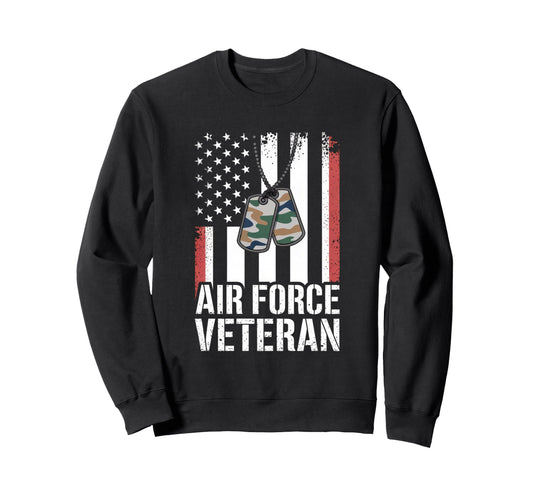 Air Force Veteran Us American Flag Sweatshirt - Minimalist Print Men Women - T-Shirt, Sweatshirt, Hoodie