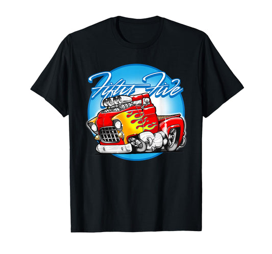 55 Hot Rod Pickup Truck T-Shirt - Trendy Graphic for Adults - T-Shirt, Sweatshirt, Hoodie