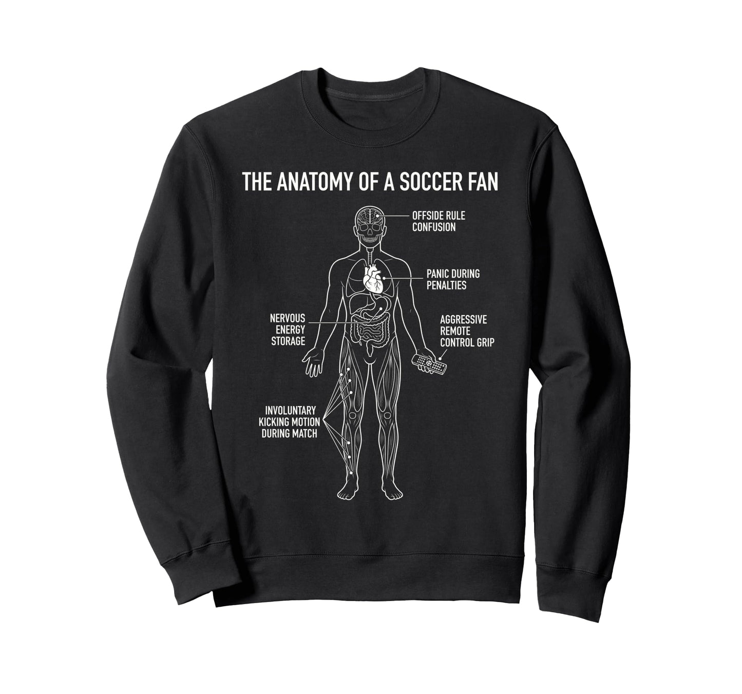 Anatomy Soccer Fan Funny Sweatshirt - Fun Novelty Design for Adults - T-Shirt, Sweatshirt, Hoodie