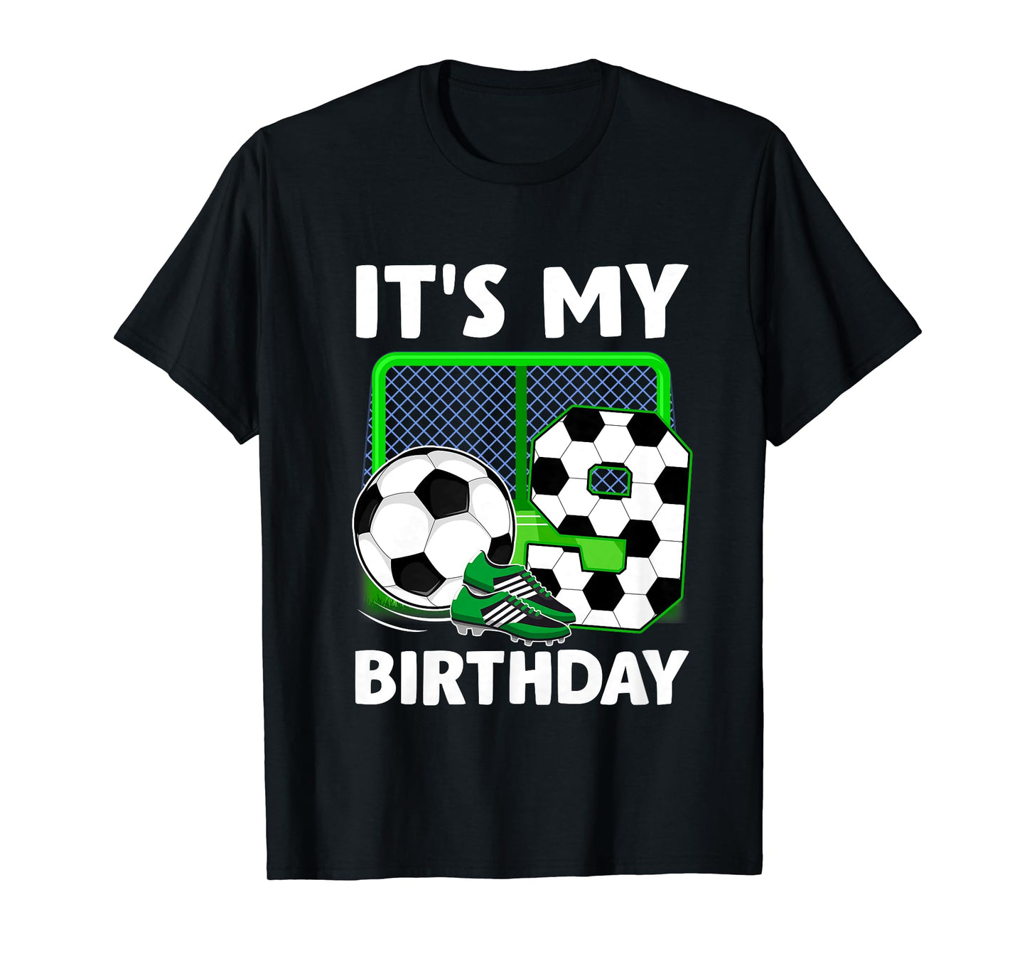 Its My 9Th Soccer Party 9 Year Old T-Shirt - Custom Art Print Unisex - T-Shirt, Sweatshirt, Hoodie