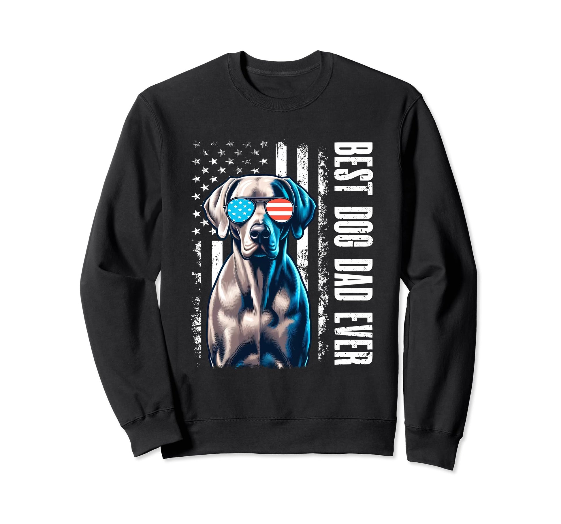 Best Dog Dad Ever Weimaraner Dog Sweatshirt - Graphic Print Men Women - T-Shirt, Sweatshirt, Hoodie