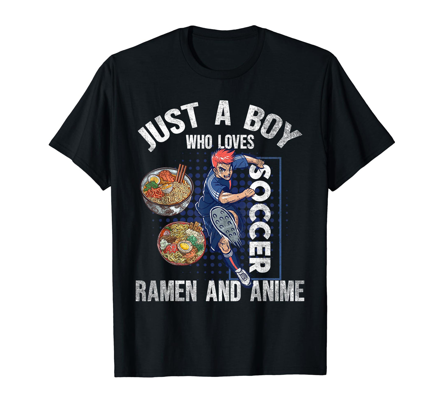 Just Who Loves Soccer Ramen And Anime T-Shirt - Minimalist Print Unisex - T-Shirt, Sweatshirt, Hoodie