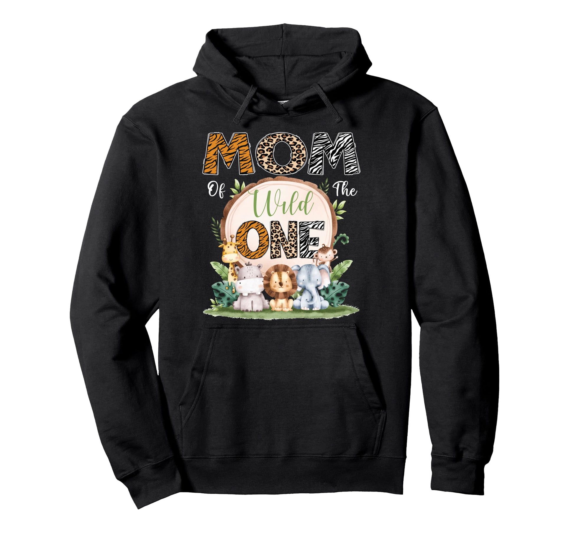 Mom Wild One First Birthday Safari Hoodie - Minimalist Print for Adults - T-Shirt, Sweatshirt, Hoodie