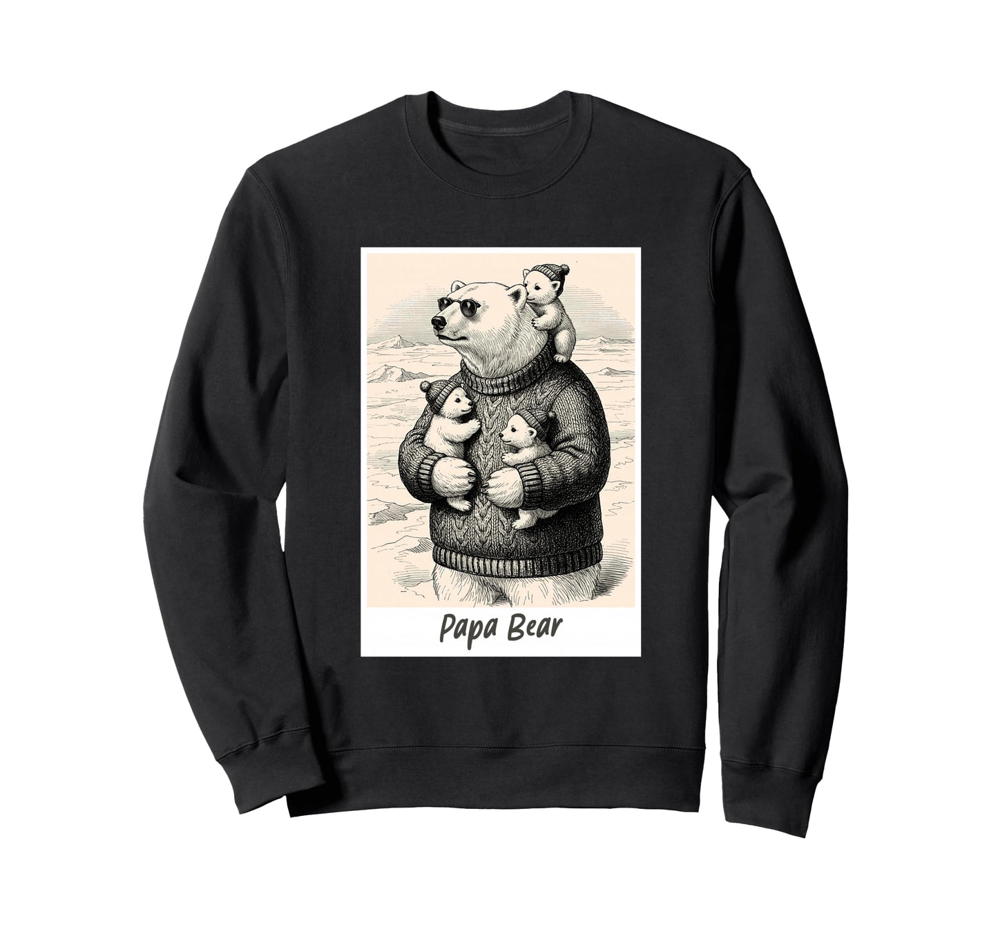 Papa Polar Bear Cubs Appreciation Sweatshirt - Minimalist Print for Adults - T-Shirt, Sweatshirt, Hoodie