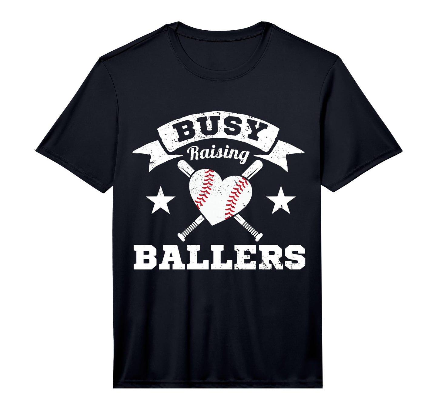 Busy Raising Ballers Baseball Heart T-Shirt - Graphic Print Men Women - T-Shirt, Sweatshirt, Hoodie