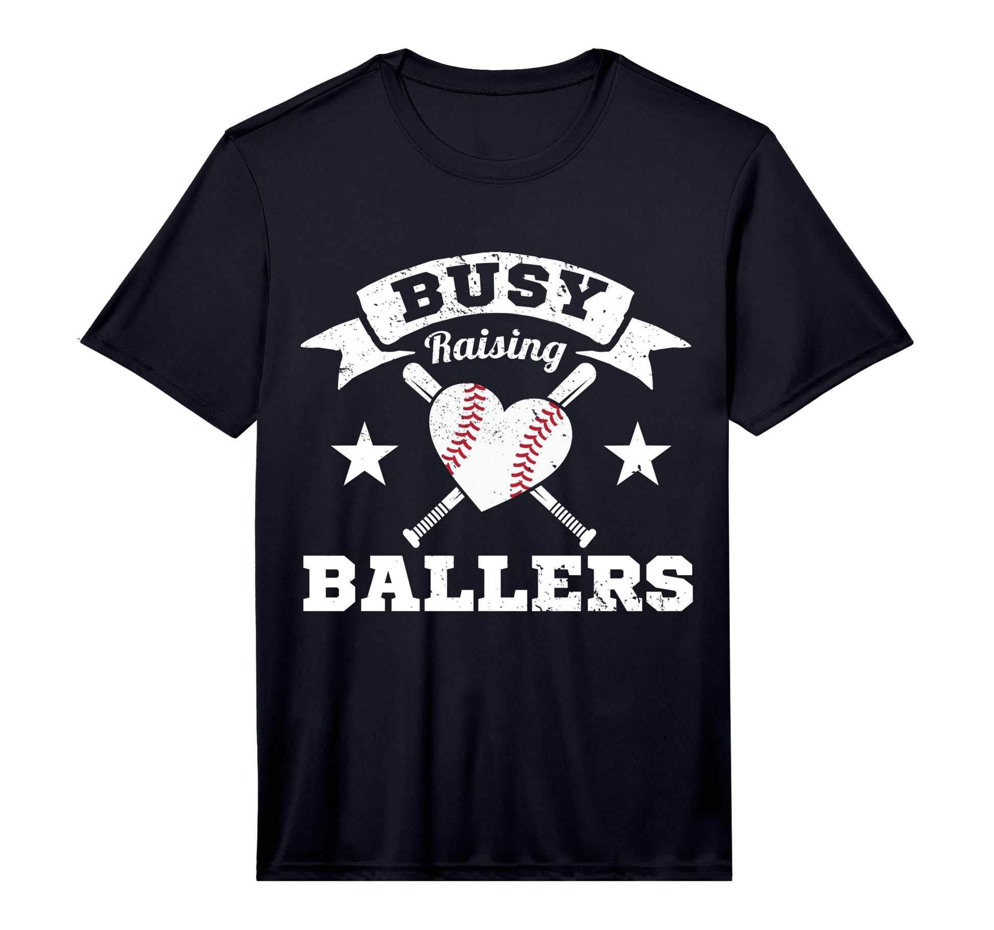 Busy Raising Ballers Baseball Heart T-Shirt - Graphic Print Men Women - T-Shirt, Sweatshirt, Hoodie