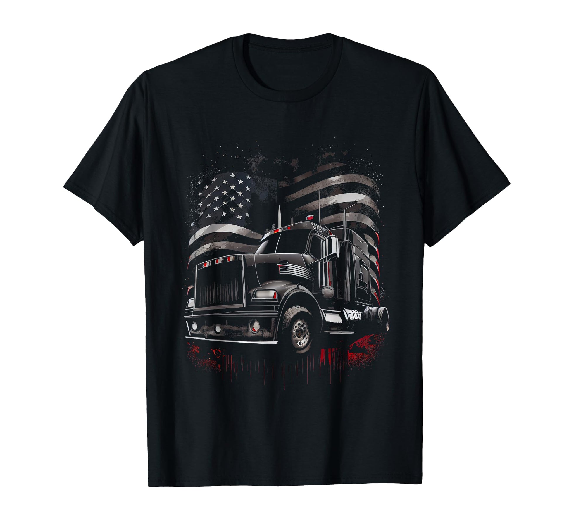 Truck Driver Us American Flag 18 T-Shirt - Trendy Graphic Men Women - T-Shirt, Sweatshirt, Hoodie