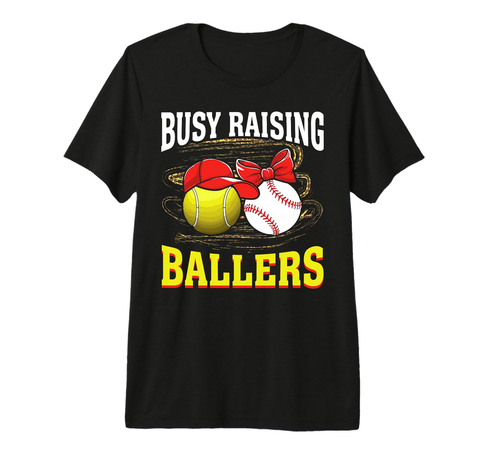 Busy Raising Ballers Tennis Baseball T-Shirt - Streetwear Style for Adults - T-Shirt, Sweatshirt, Hoodie