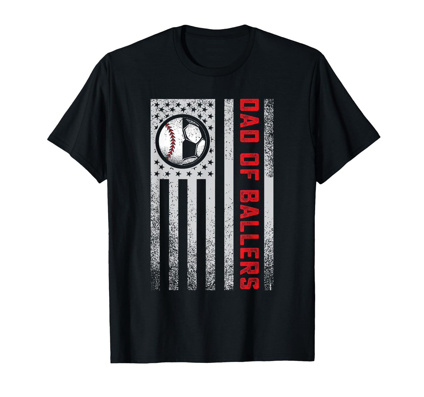 American Flag Dad Ballers Soccer T-Shirt - Custom Art Print for Adults - T-Shirt, Sweatshirt, Hoodie