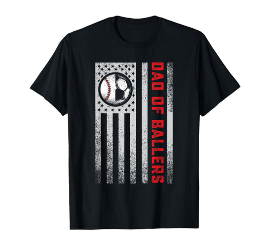 American Flag Dad Ballers Soccer T-Shirt - Custom Art Print for Adults - T-Shirt, Sweatshirt, Hoodie