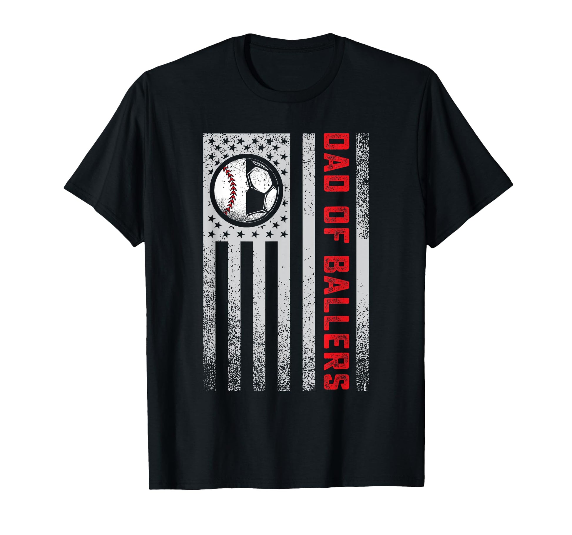 American Flag Dad Ballers Soccer T-Shirt - Custom Art Print for Adults - T-Shirt, Sweatshirt, Hoodie