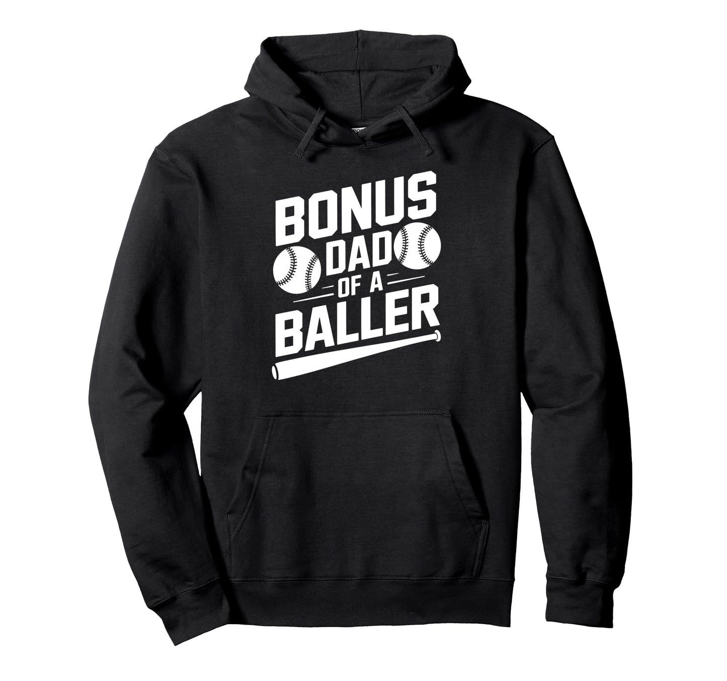 Bonus Dad Baller Baseball Step Dad Hoodie - Aesthetic Graphic Men Women - T-Shirt, Sweatshirt, Hoodie