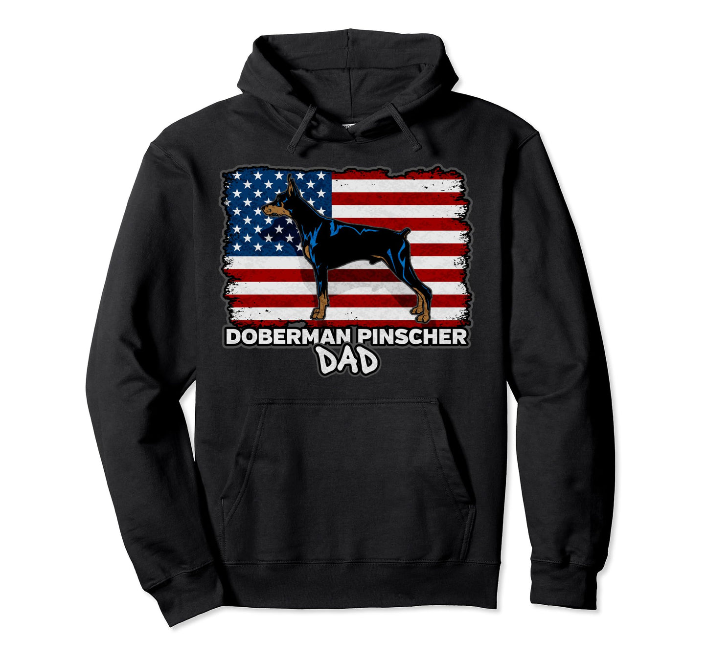 Doberman Pinscher Dog Dad Hoodie - Minimalist Print for Adults - T-Shirt, Sweatshirt, Hoodie